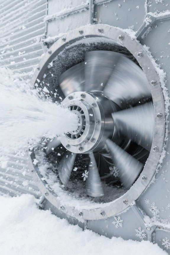 powerful snow discharge mechanism